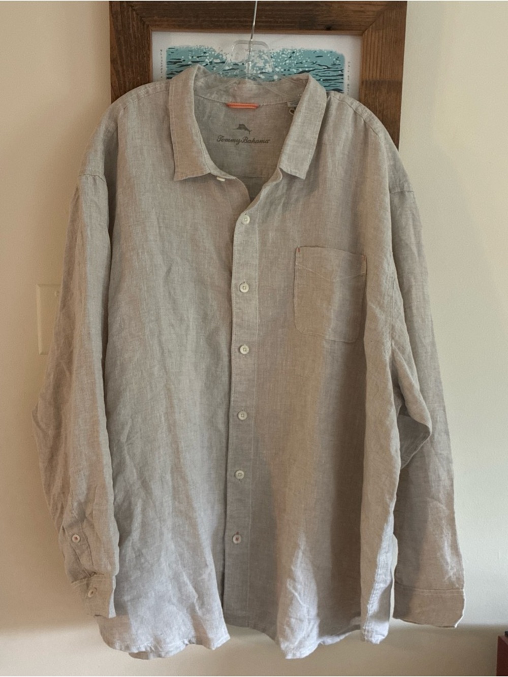 Tommy Bahama L/S Sea Glass Breezer natural linen shirt 3XL NWT
